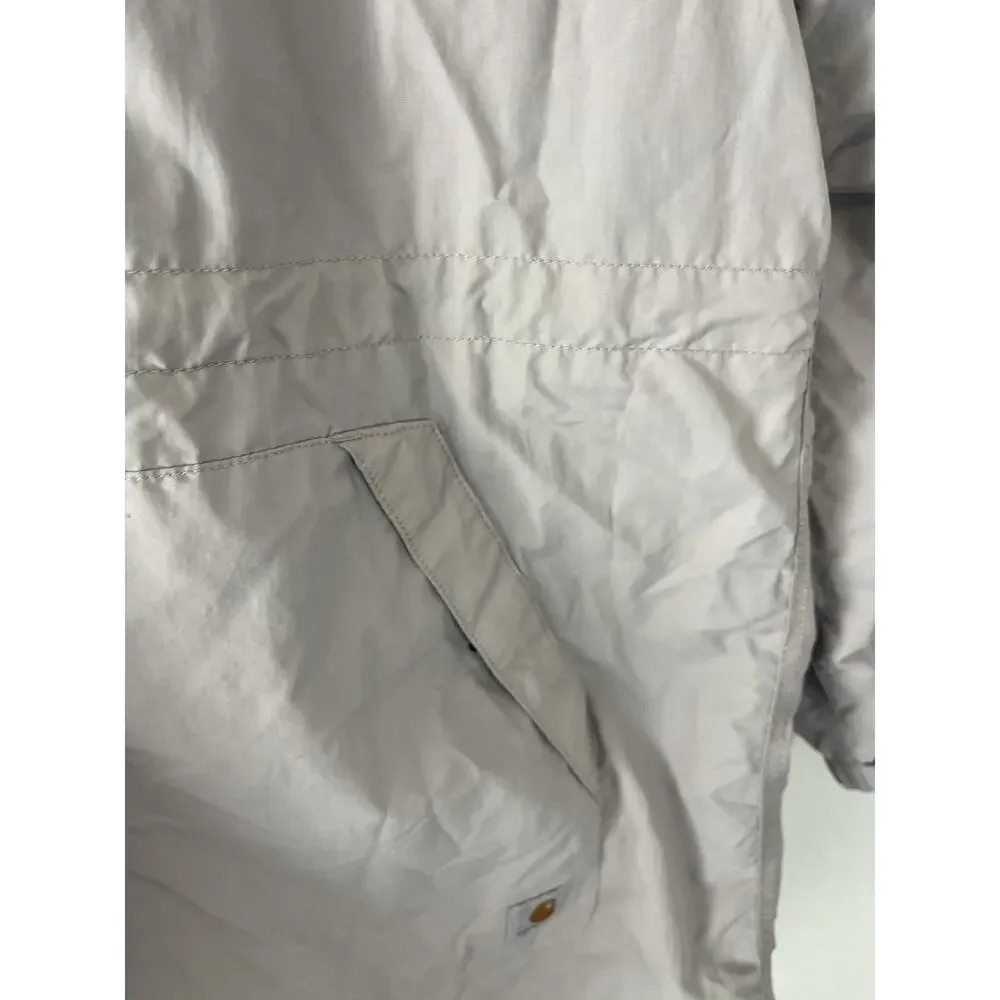 Carhartt Jacket Women Extra Large 16 18 Gray Hooded Windbreaker Lightweight N192